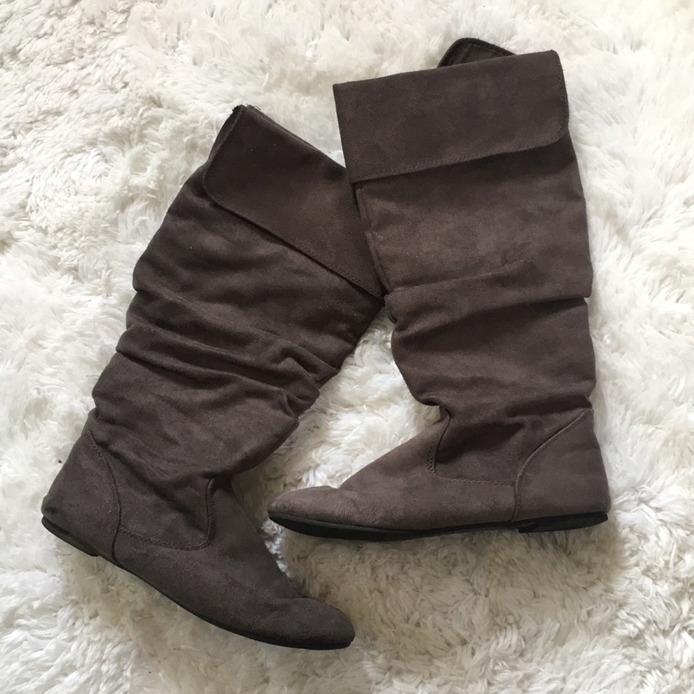 grey suede boots